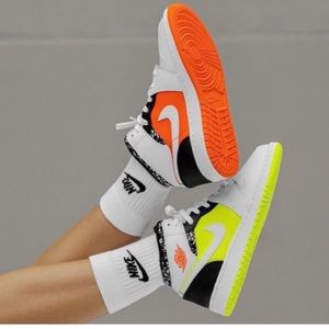 Nike Air Jordan 1 Mid GS composition Notebook sneakers shoes 13C